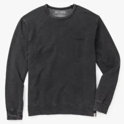 The Vintage-Wash Saltaire Crewneck | Black