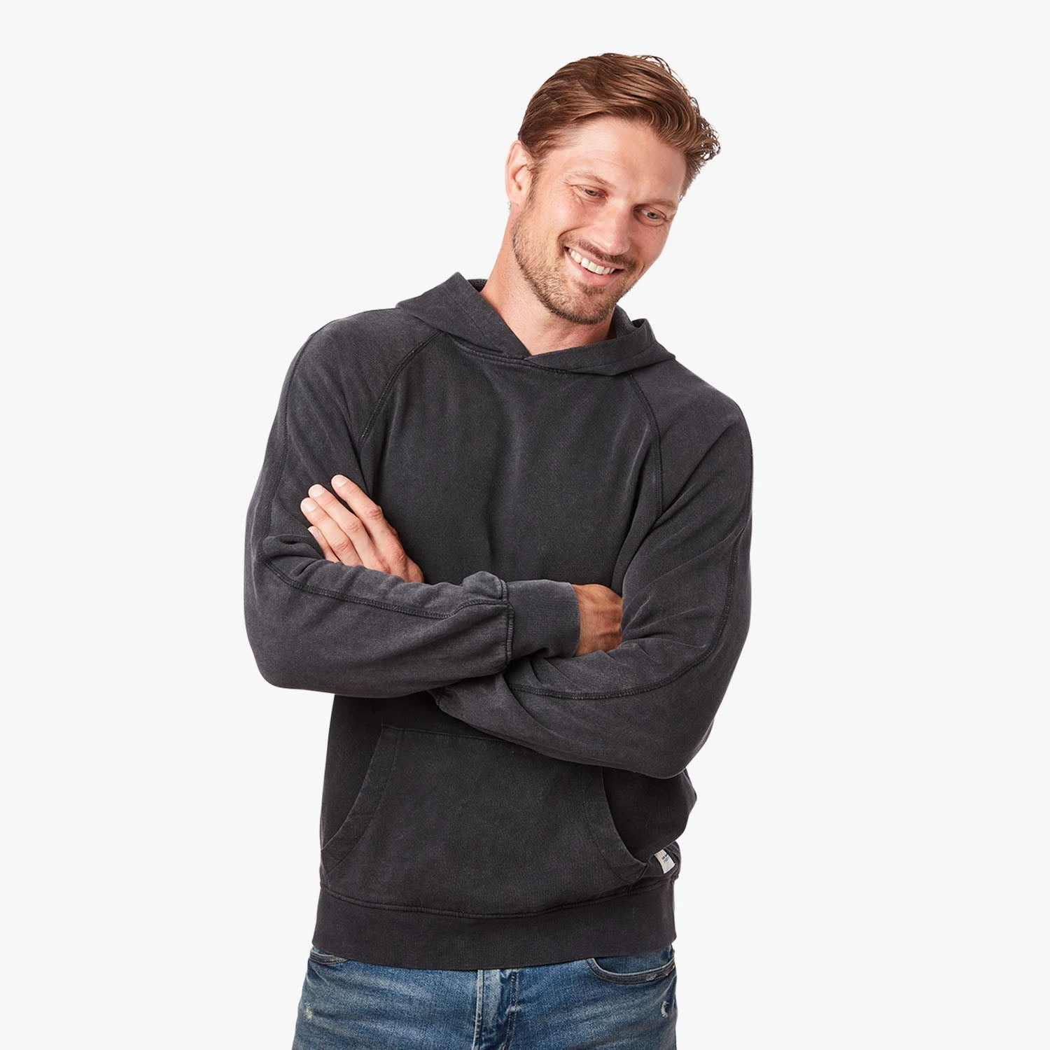 The Vintage-Wash Saltaire Hoodie | Black - Image 5