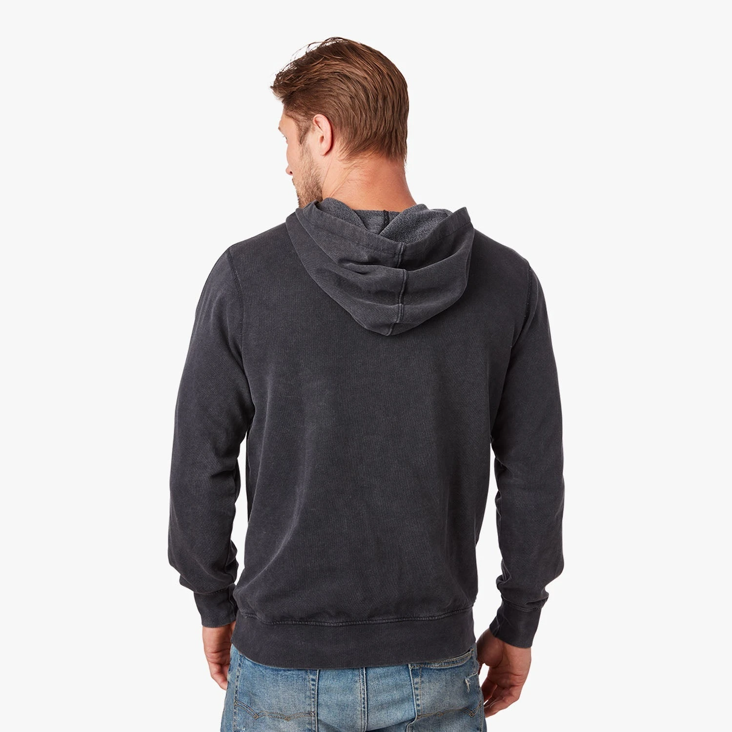 The Vintage-Wash Saltaire Hoodie | Black - Image 6