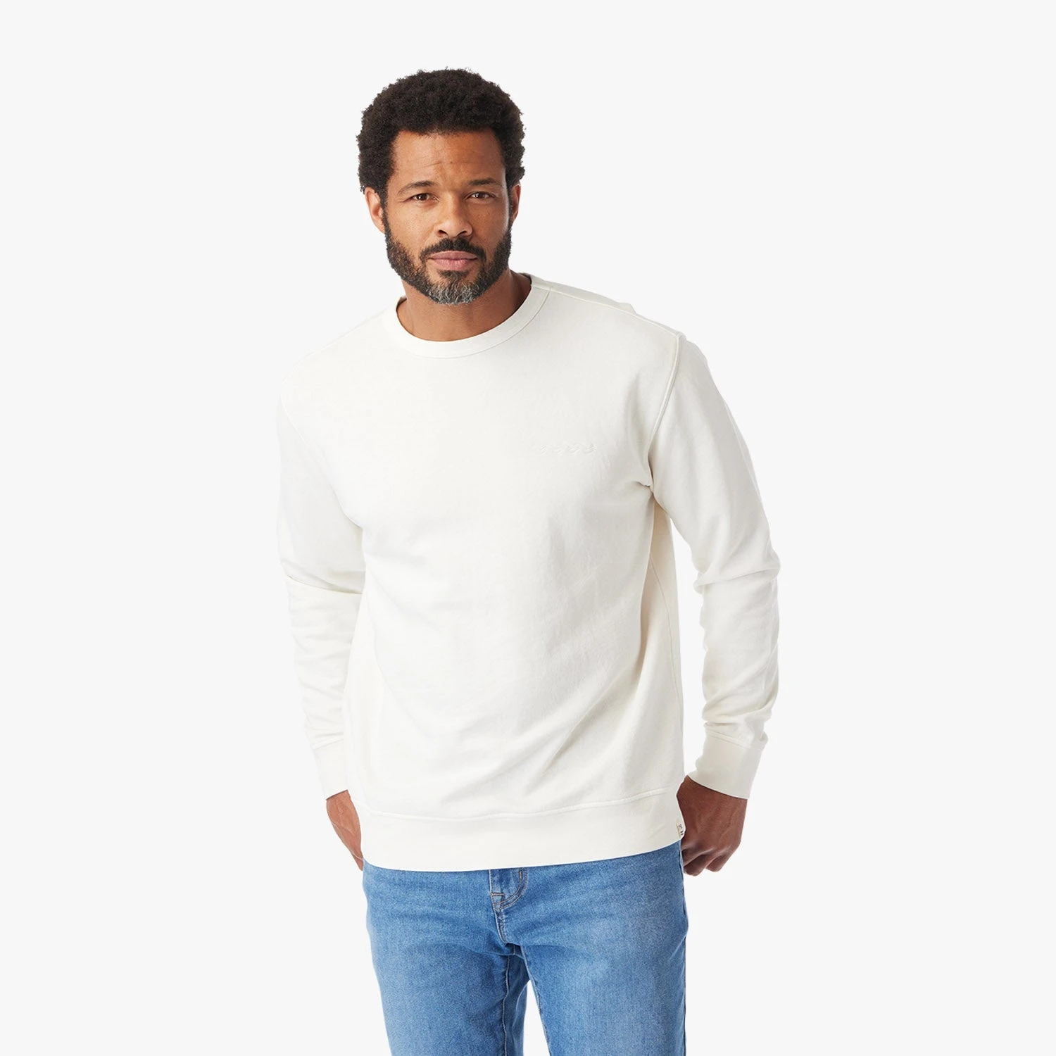 The Vintage-Wash Saltaire Crewneck | Ivory - Image 3