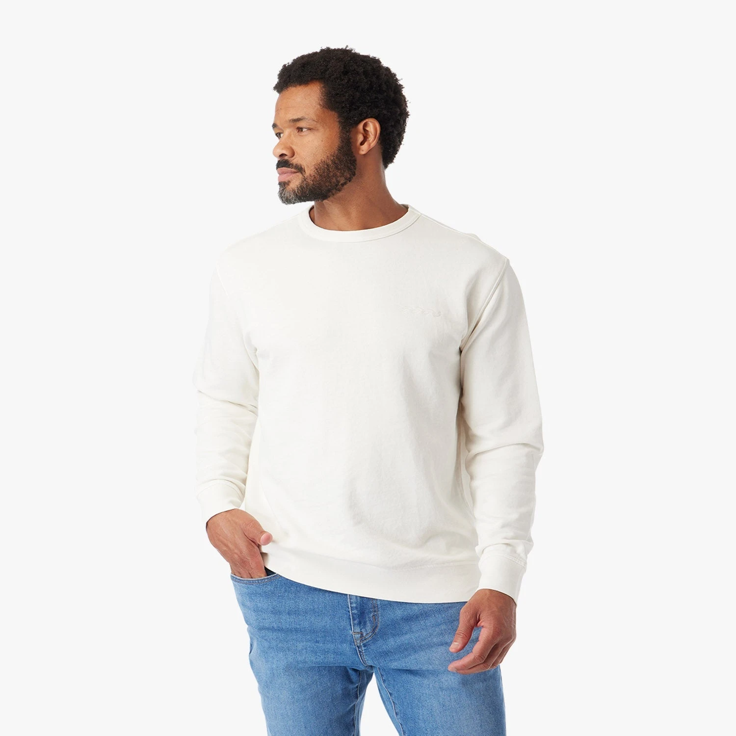 The Vintage-Wash Saltaire Crewneck | Ivory - Image 4