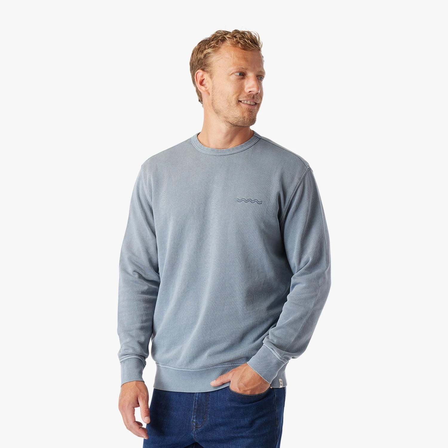 The Vintage-Wash Saltaire Crewneck | Slate - Image 4