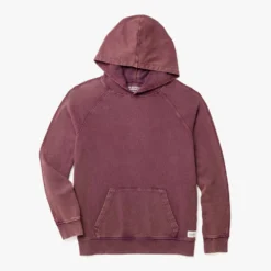 The Vintage-Wash Saltaire Hoodie | Burgundy